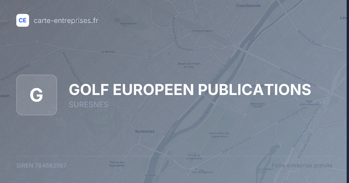 GOLF EUROPEEN PUBLICATIONS — 784683567 — fiche entreprise
