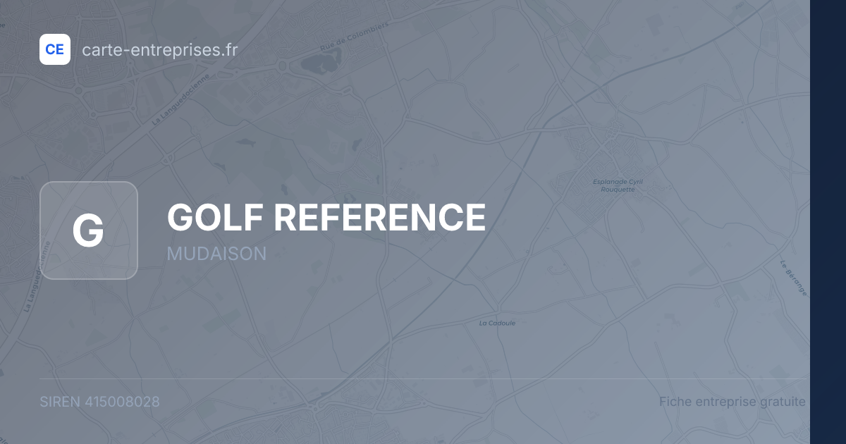 GOLF REFERENCE — 415008028 — fiche entreprise