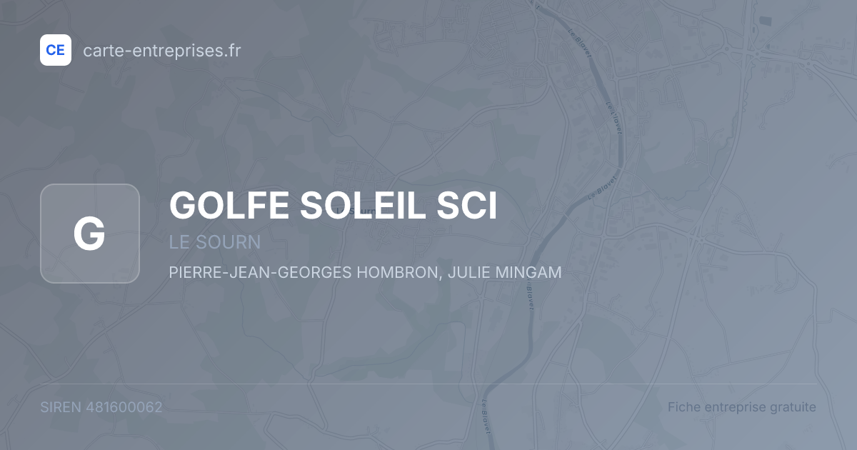 GOLFE SOLEIL SCI — 481600062 — fiche entreprise