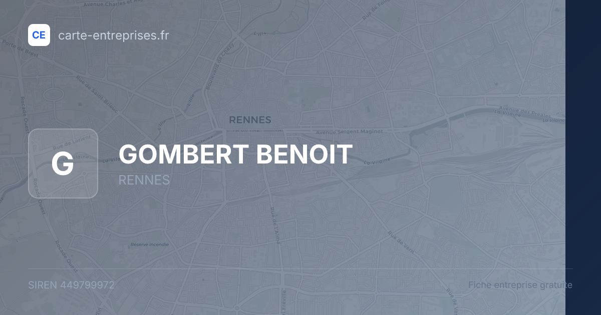 GOMBERT BENOIT — 449799972 — fiche entreprise