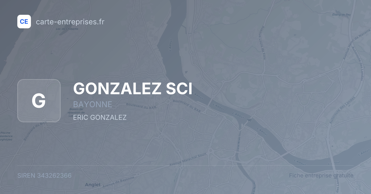 GONZALEZ SCI — 343262366 — fiche entreprise