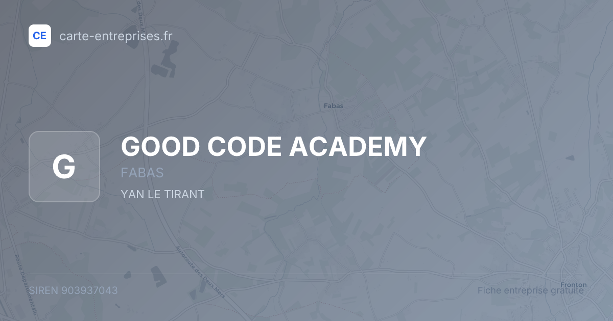 GOOD CODE ACADEMY — 903937043 — fiche entreprise