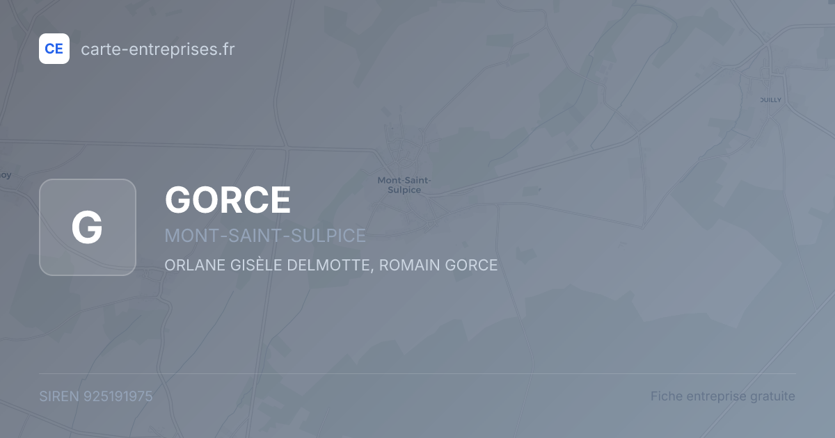 GORCE — 925191975 — fiche entreprise
