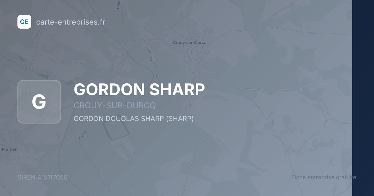 GORDON SHARP — 415117050 — fiche entreprise