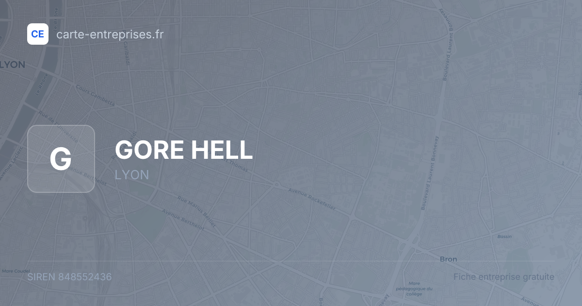 GORE HELL — 848552436 — fiche entreprise
