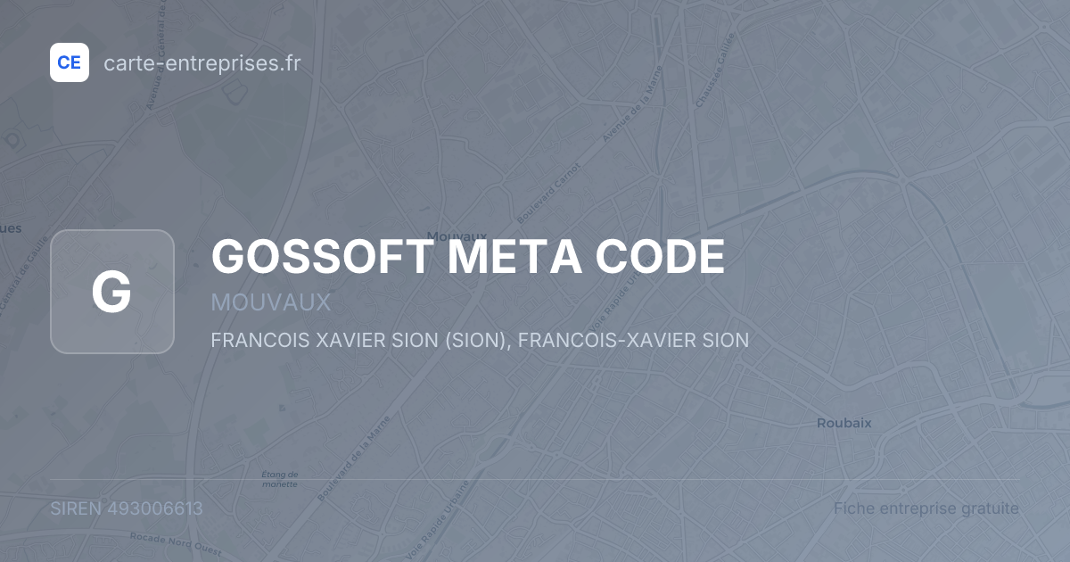 GOSSOFT META CODE — 493006613 — fiche entreprise
