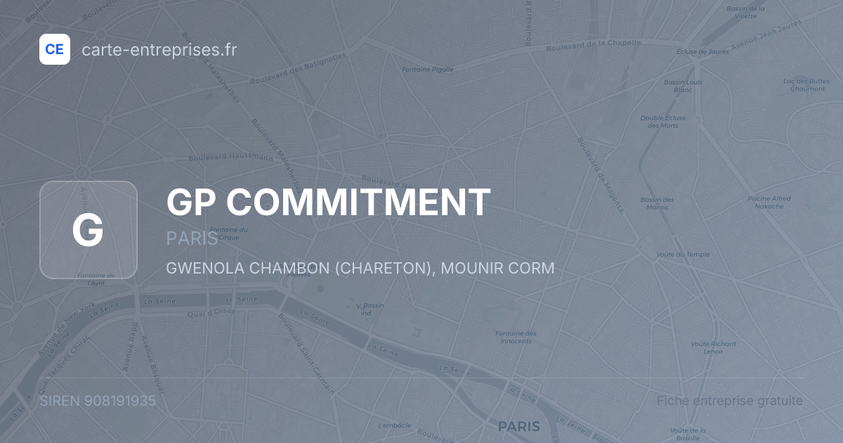 GP COMMITMENT — 908191935 — fiche entreprise