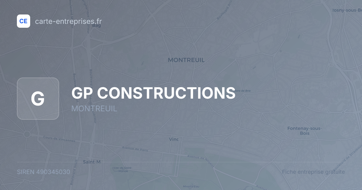 GP CONSTRUCTIONS — 490345030 — fiche entreprise