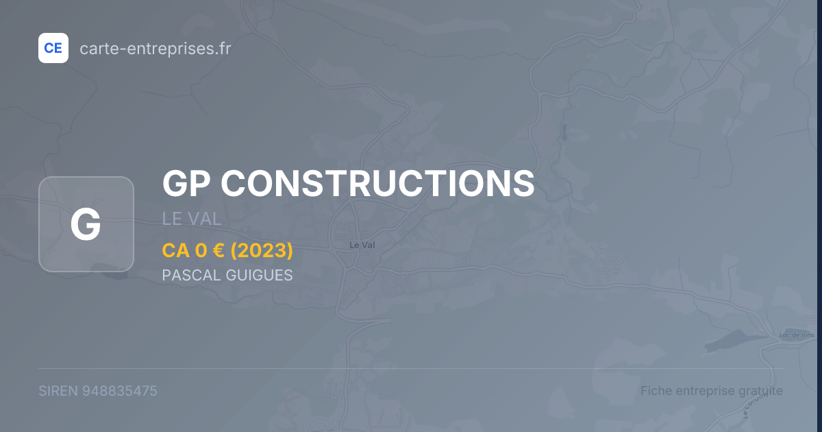 GP CONSTRUCTIONS — 948835475 — fiche entreprise