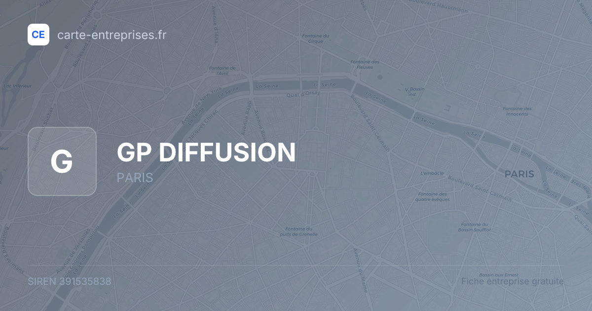 GP DIFFUSION — 391535838 — fiche entreprise