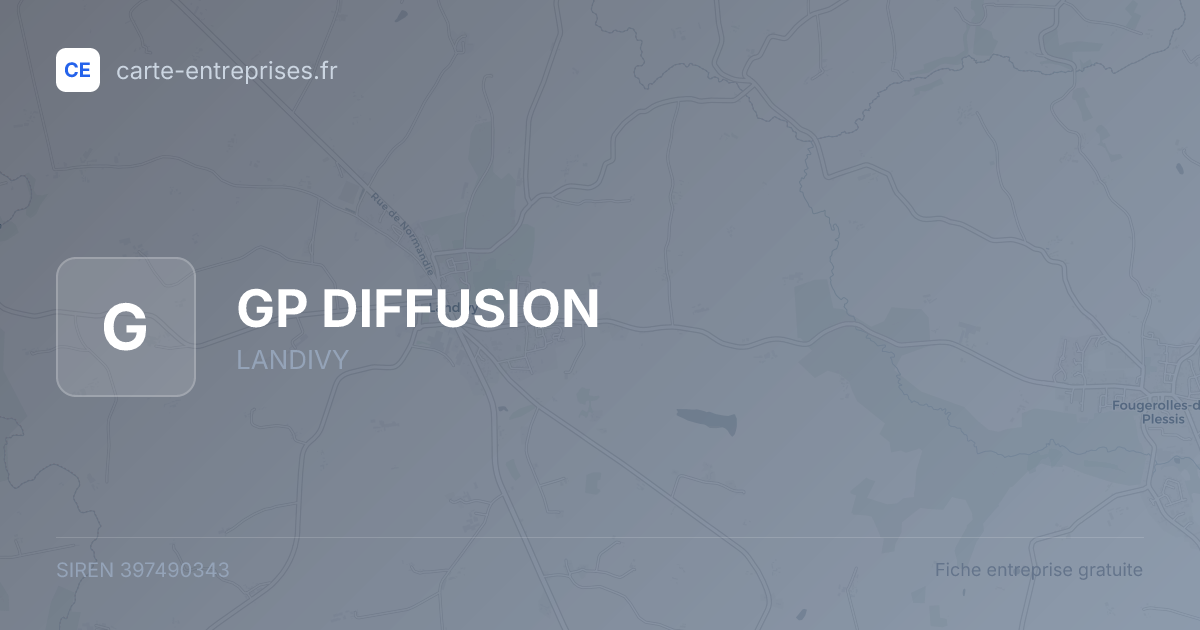 GP DIFFUSION — 397490343 — fiche entreprise