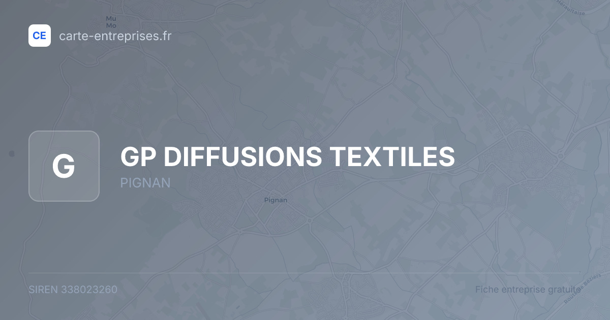 GP DIFFUSIONS TEXTILES — 338023260 — fiche entreprise