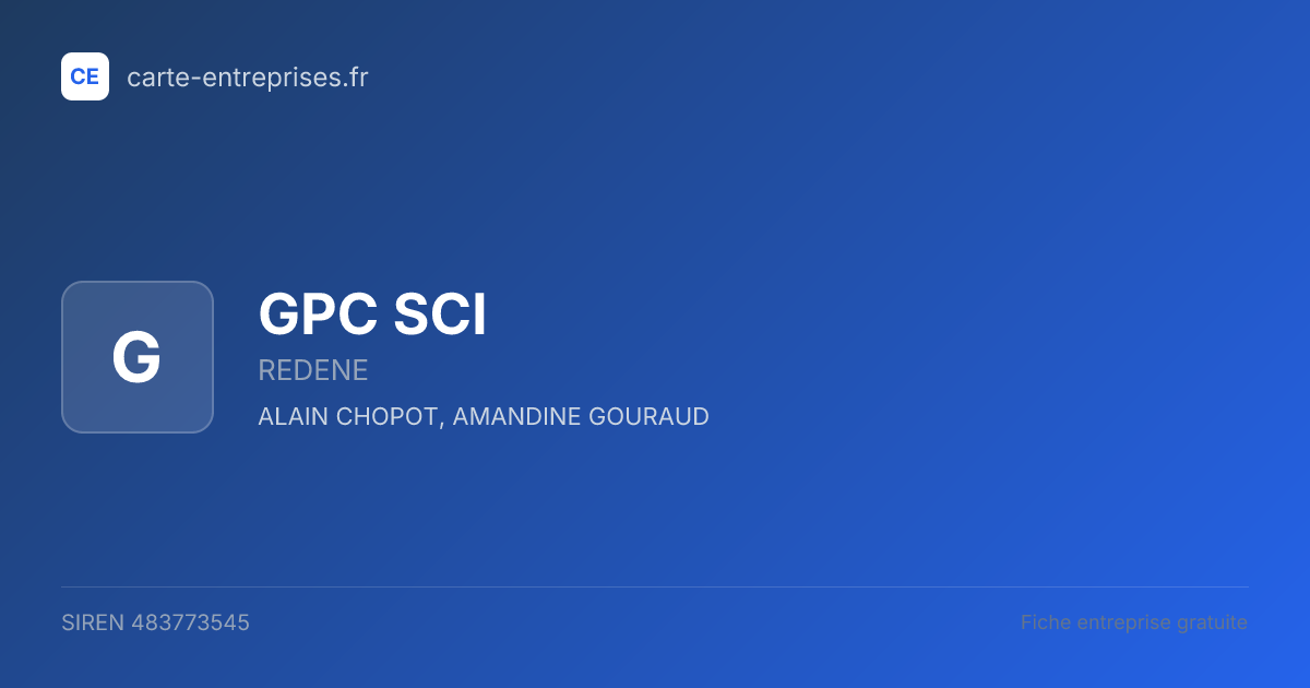 GPC SCI — 483773545 — fiche entreprise