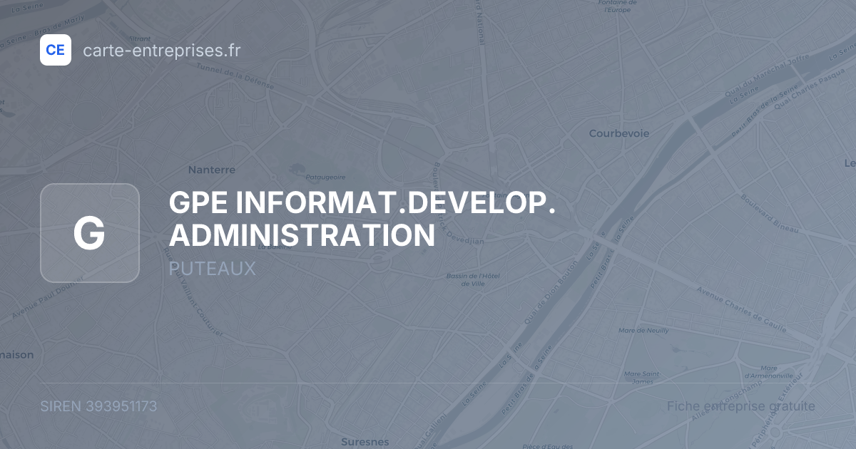 GPE INFORMAT.DEVELOP. ADMINISTRATION — 393951173 — fiche entreprise