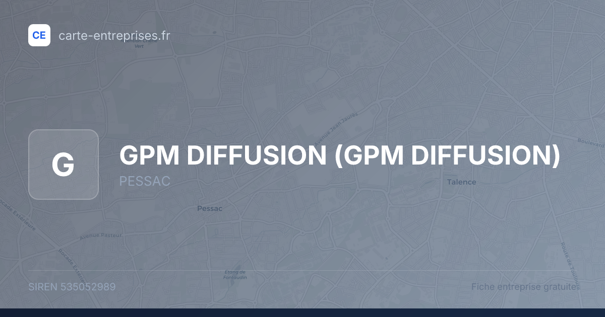 GPM DIFFUSION — 535052989 — fiche entreprise