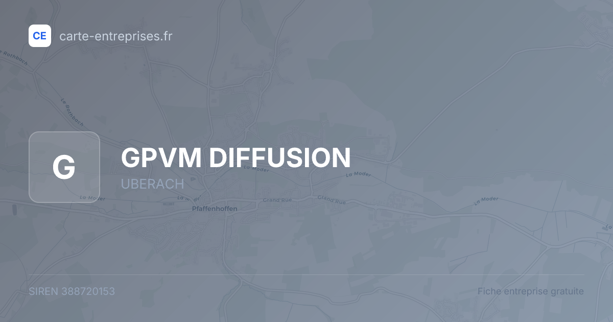 GPVM DIFFUSION — 388720153 — fiche entreprise