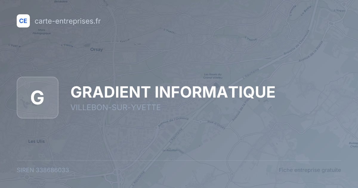 GRADIENT INFORMATIQUE — 338686033 — fiche entreprise