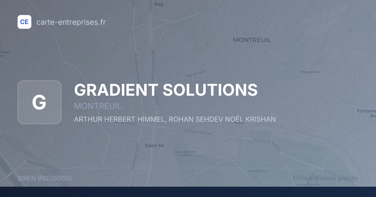 GRADIENT SOLUTIONS — 992200055 — fiche entreprise