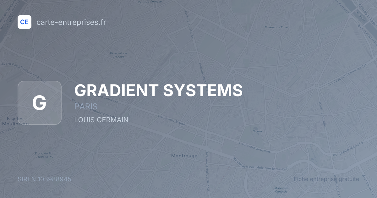 GRADIENT SYSTEMS — 103988945 — fiche entreprise