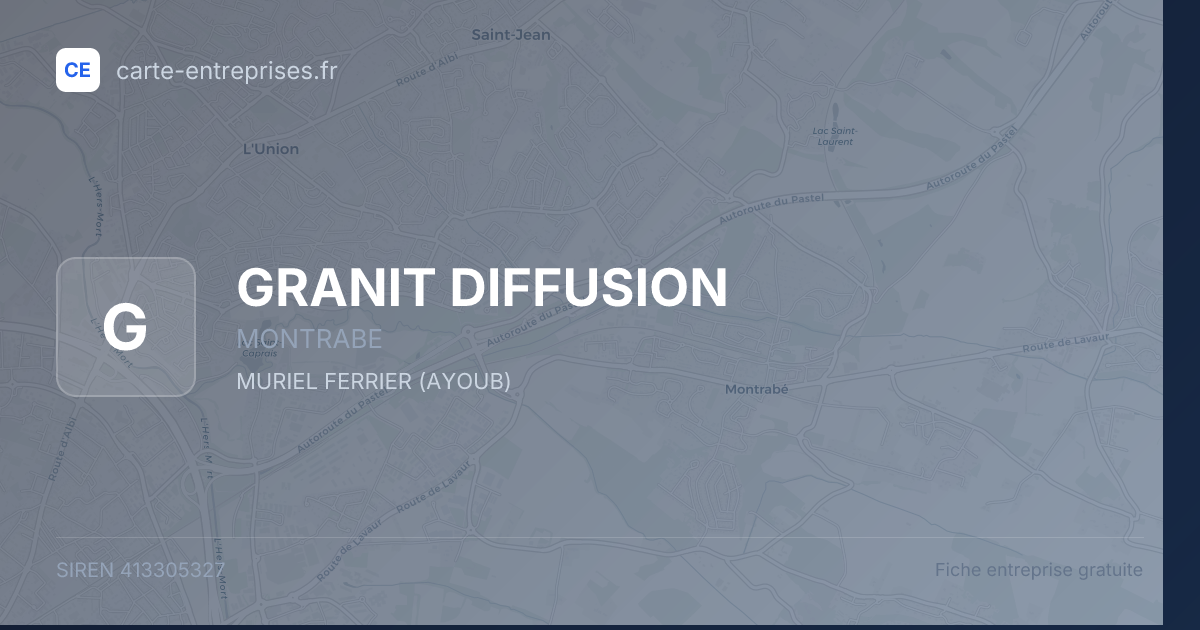GRANIT DIFFUSION — 413305327 — fiche entreprise