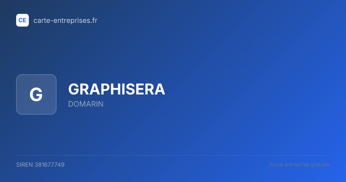 GRAPHISERA — 381677749 — fiche entreprise