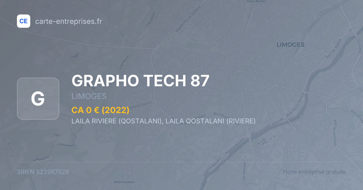 GRAPHO TECH 87 — 522987528 — fiche entreprise