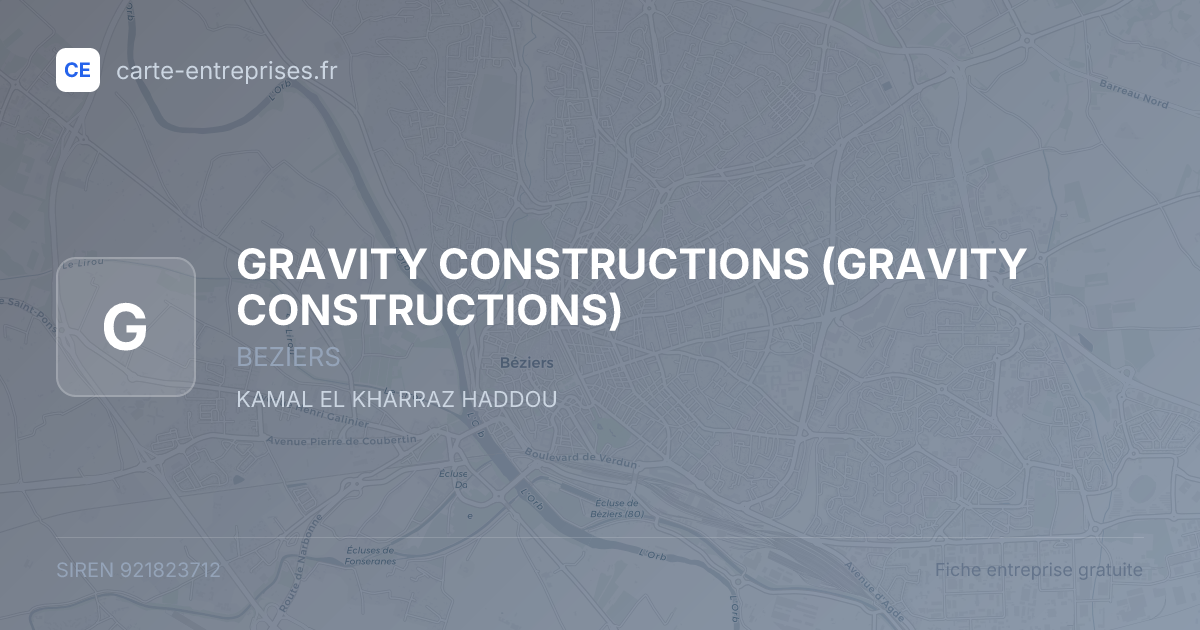 GRAVITY CONSTRUCTIONS — 921823712 — fiche entreprise