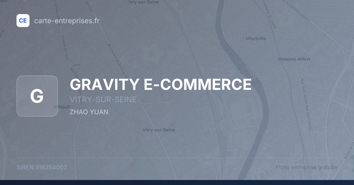 GRAVITY E-COMMERCE — 918354002 — fiche entreprise
