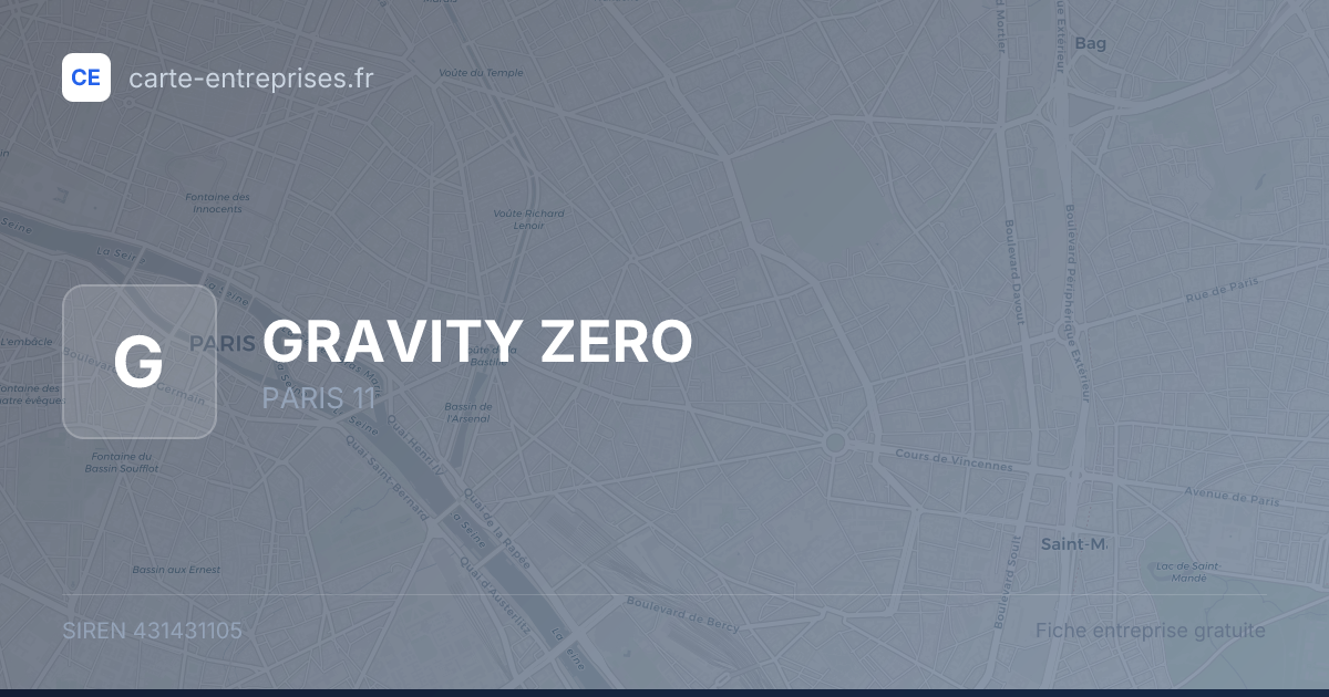GRAVITY ZERO — 431431105 — fiche entreprise