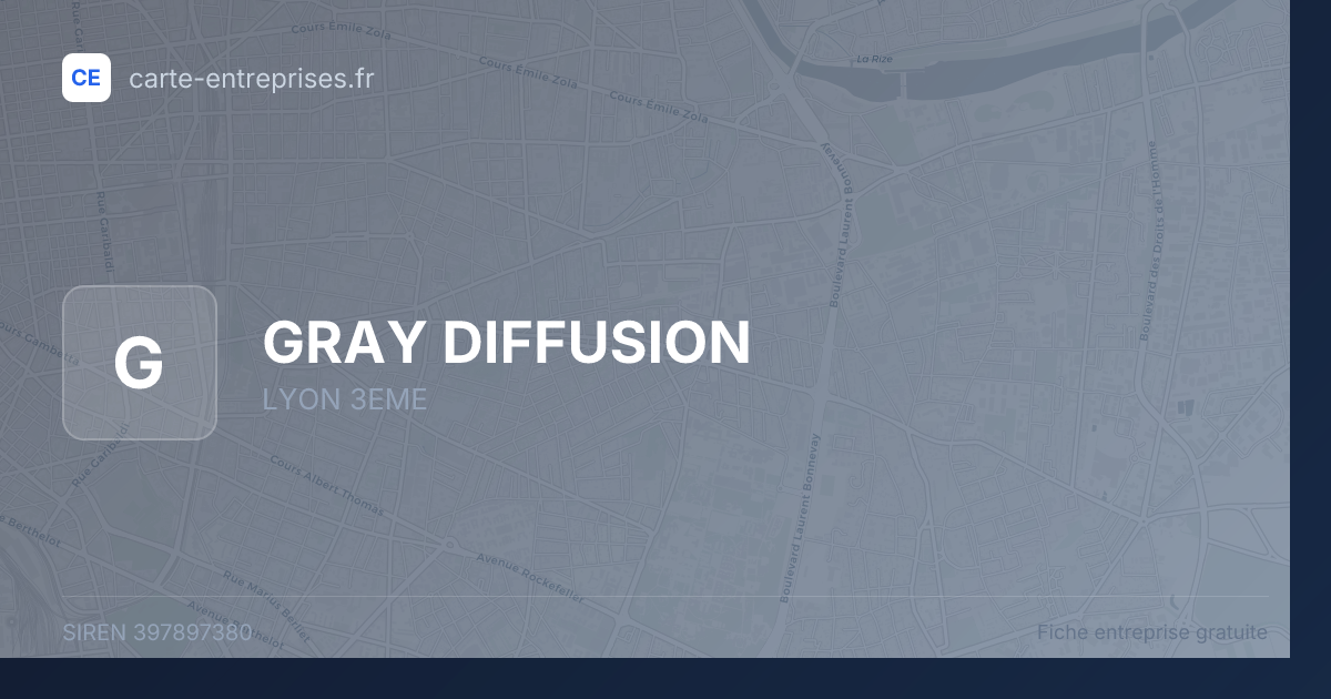GRAY DIFFUSION — 397897380 — fiche entreprise