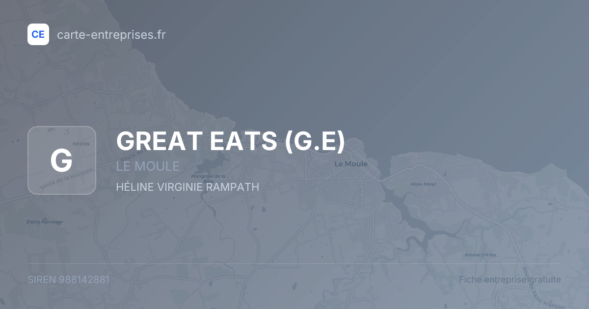 GREAT EATS (G.E) — 988142881 — fiche entreprise