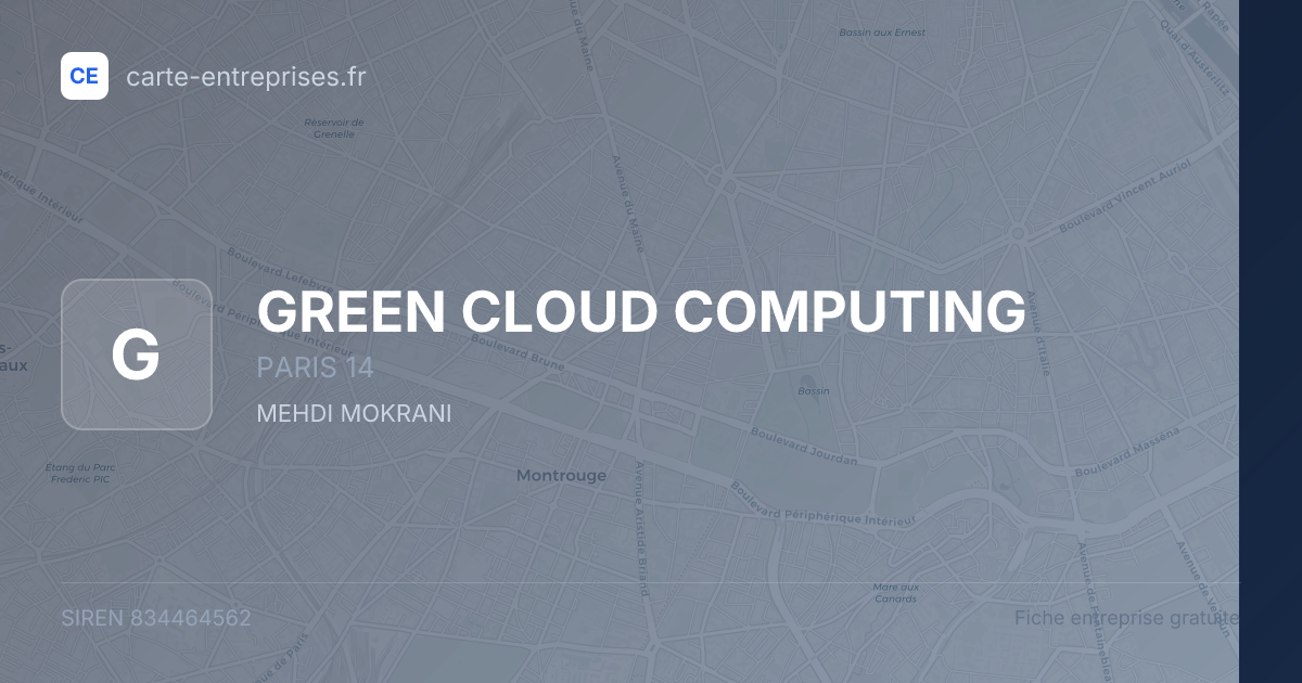 GREEN CLOUD COMPUTING — 834464562 — fiche entreprise