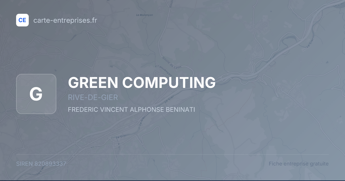 GREEN COMPUTING — 820893337 — fiche entreprise
