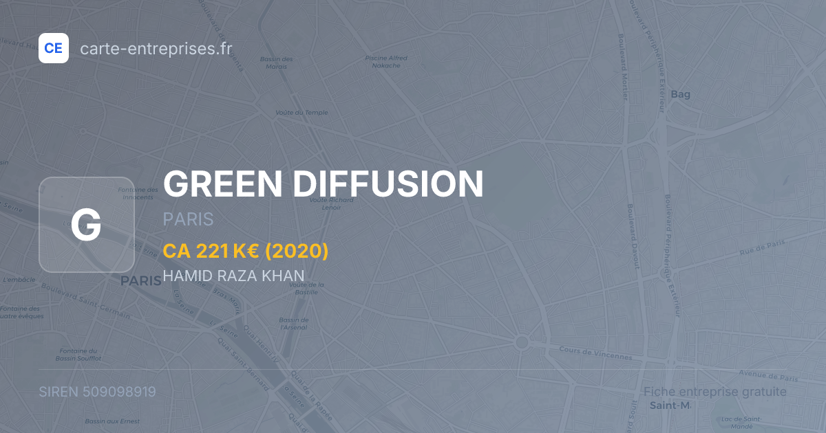 GREEN DIFFUSION — 509098919 — fiche entreprise