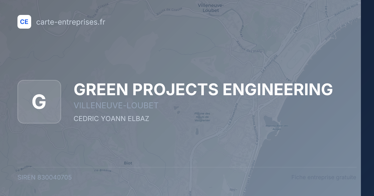 GREEN PROJECTS ENGINEERING — 830040705 — fiche entreprise