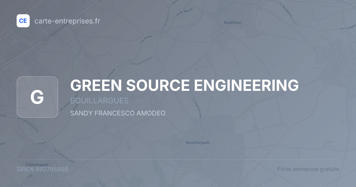 GREEN SOURCE ENGINEERING — 892795808 — fiche entreprise