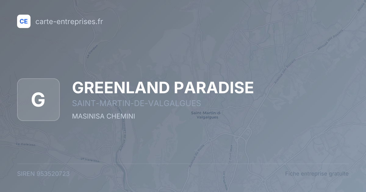 GREENLAND PARADISE — 953520723 — fiche entreprise