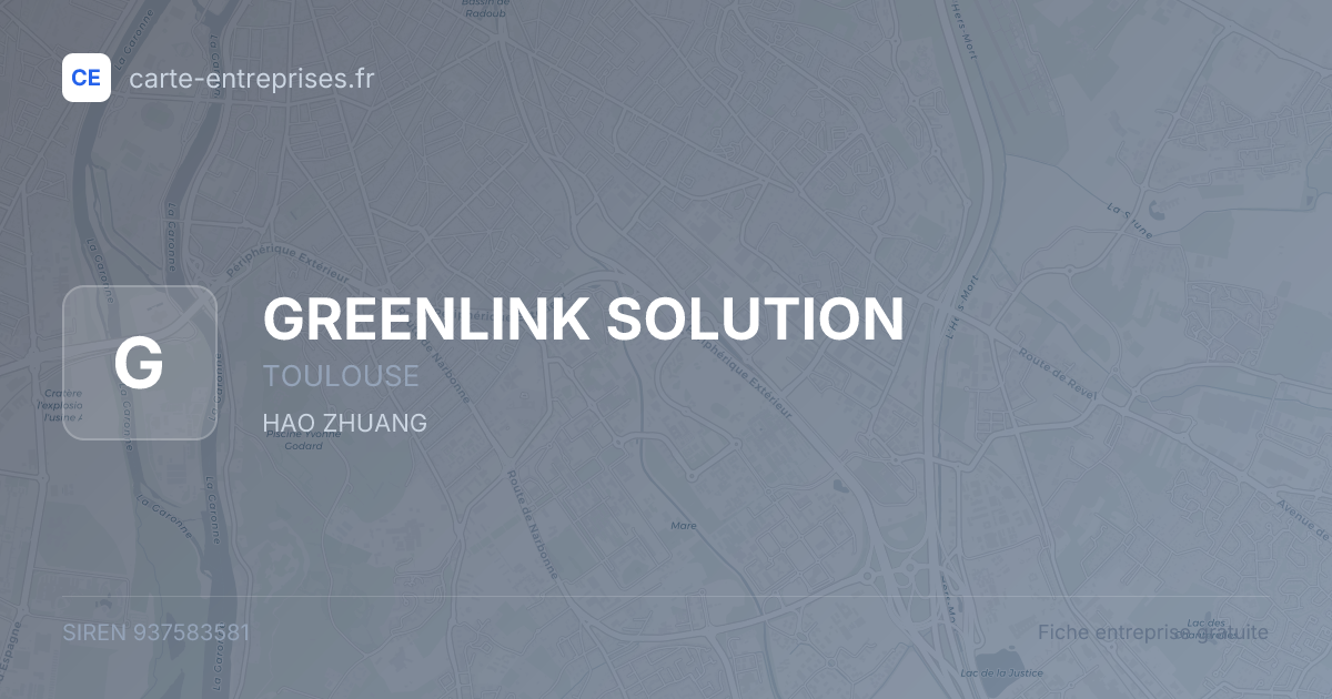 GREENLINK SOLUTION — 937583581 — fiche entreprise