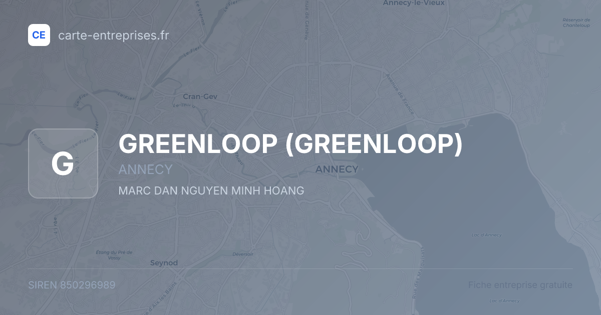 GREENLOOP — 850296989 — fiche entreprise