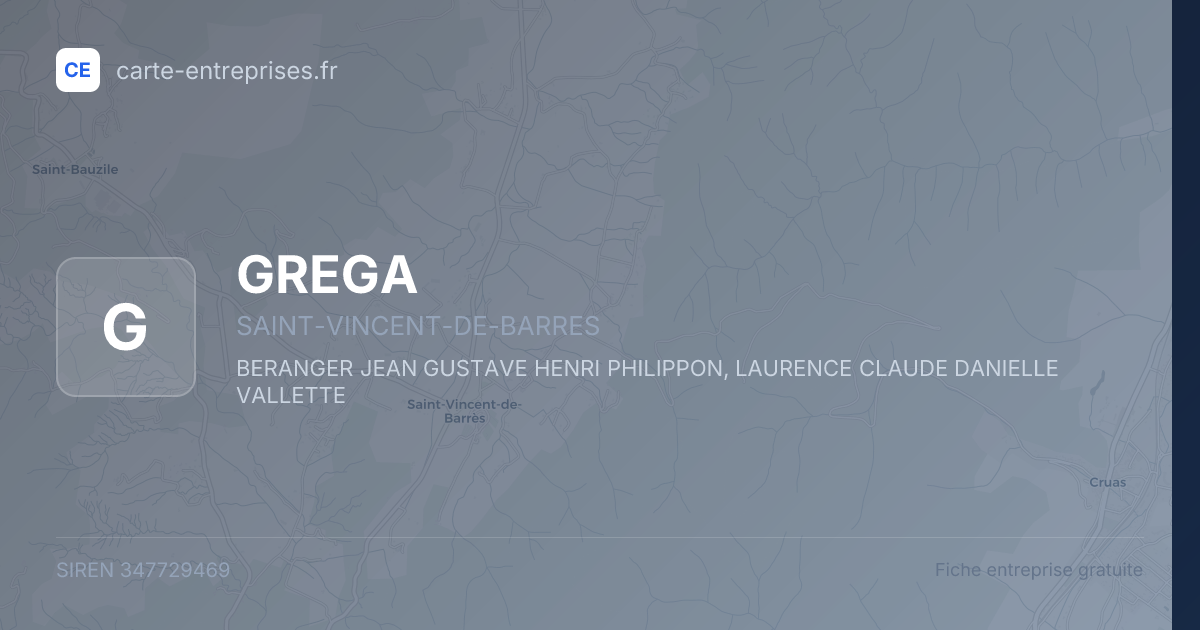 GREGA — 347729469 — fiche entreprise
