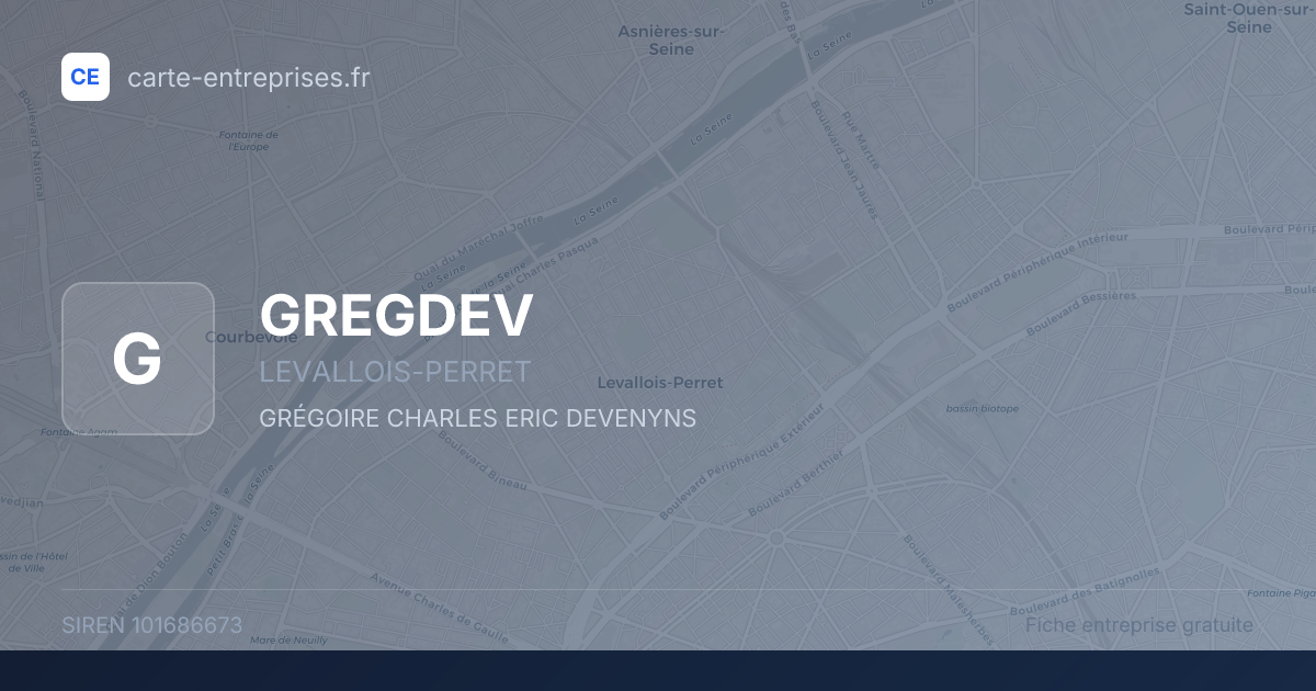 GREGDEV — 101686673 — fiche entreprise
