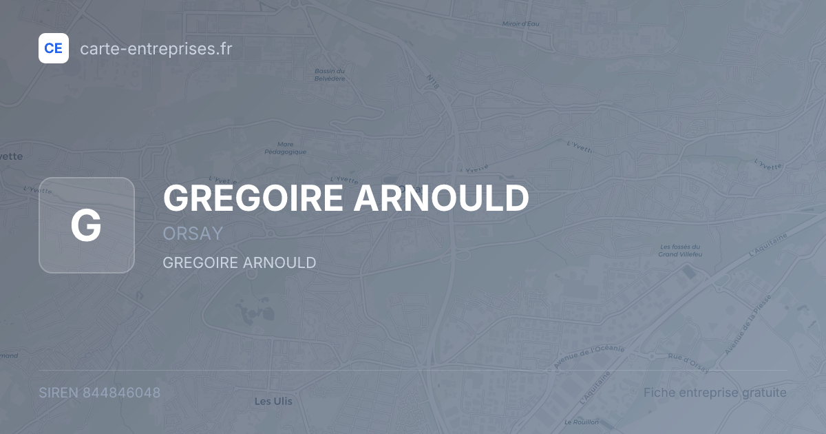 GREGOIRE ARNOULD — 844846048 — fiche entreprise