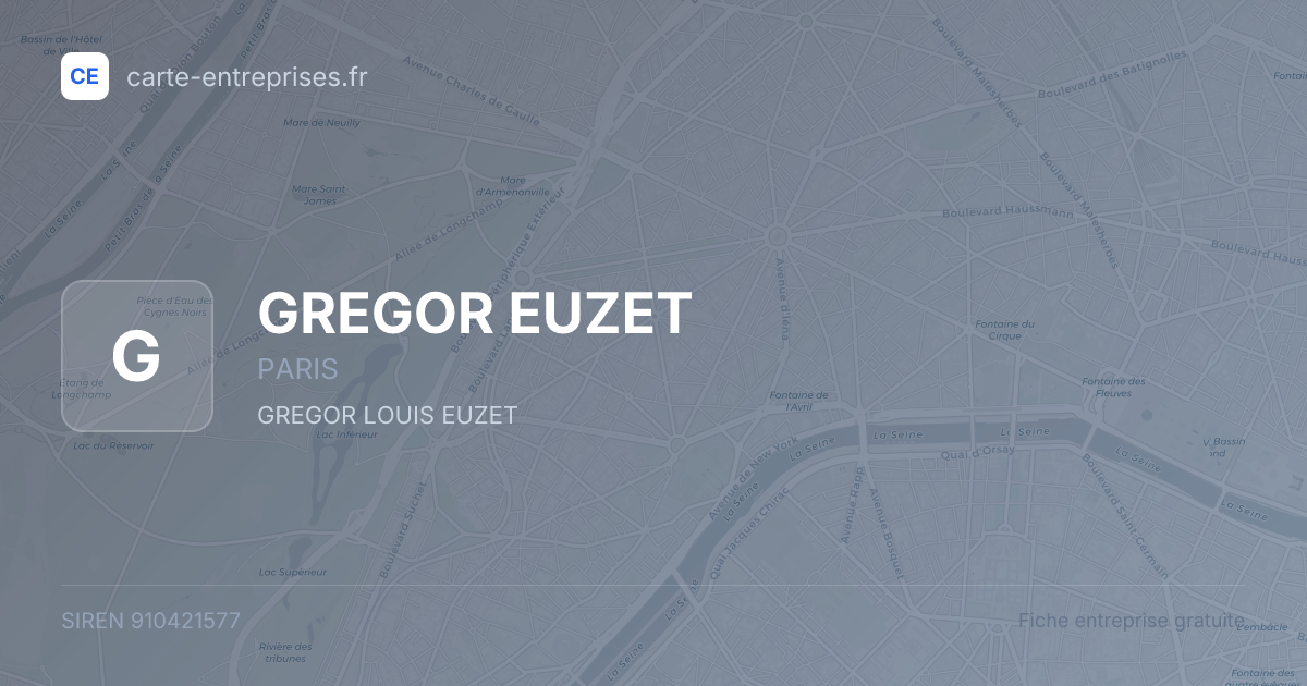 GREGOR EUZET — 910421577 — fiche entreprise
