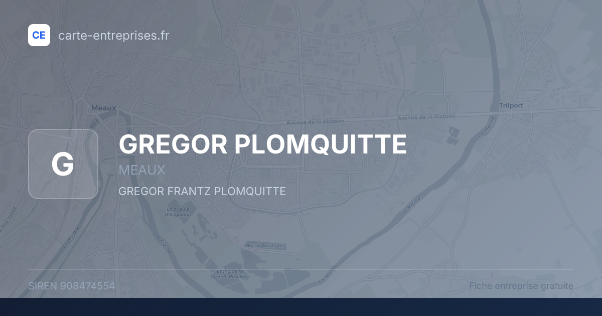 GREGOR PLOMQUITTE — 908474554 — fiche entreprise
