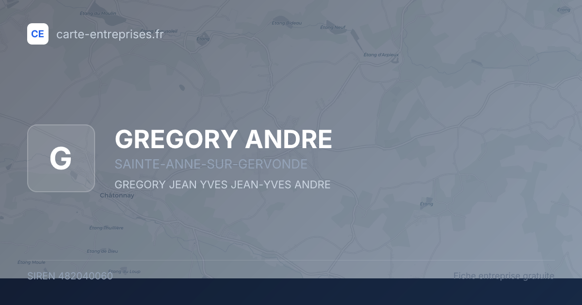 GREGORY ANDRE — 482040060 — fiche entreprise