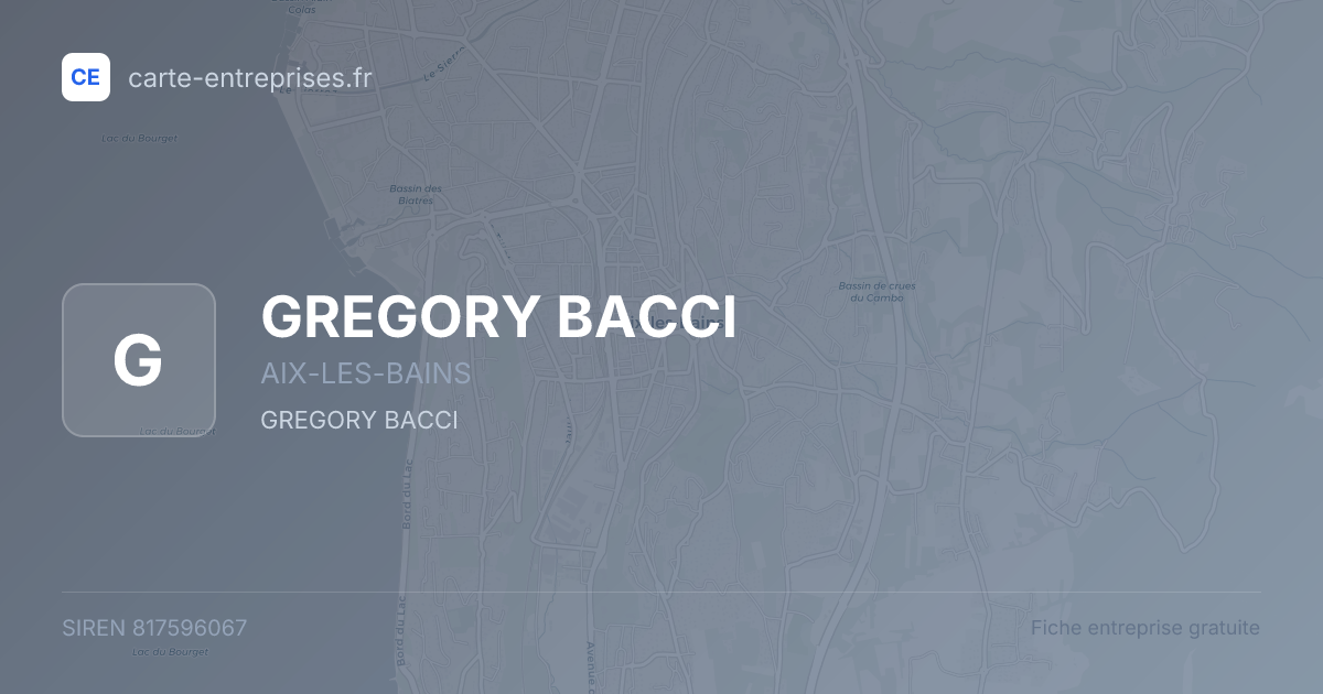 GREGORY BACCI — 817596067 — fiche entreprise