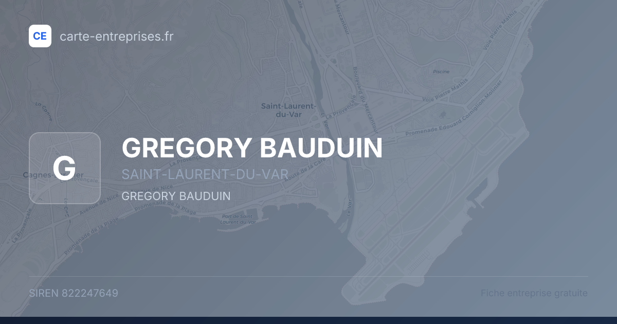 GREGORY BAUDUIN — 822247649 — fiche entreprise