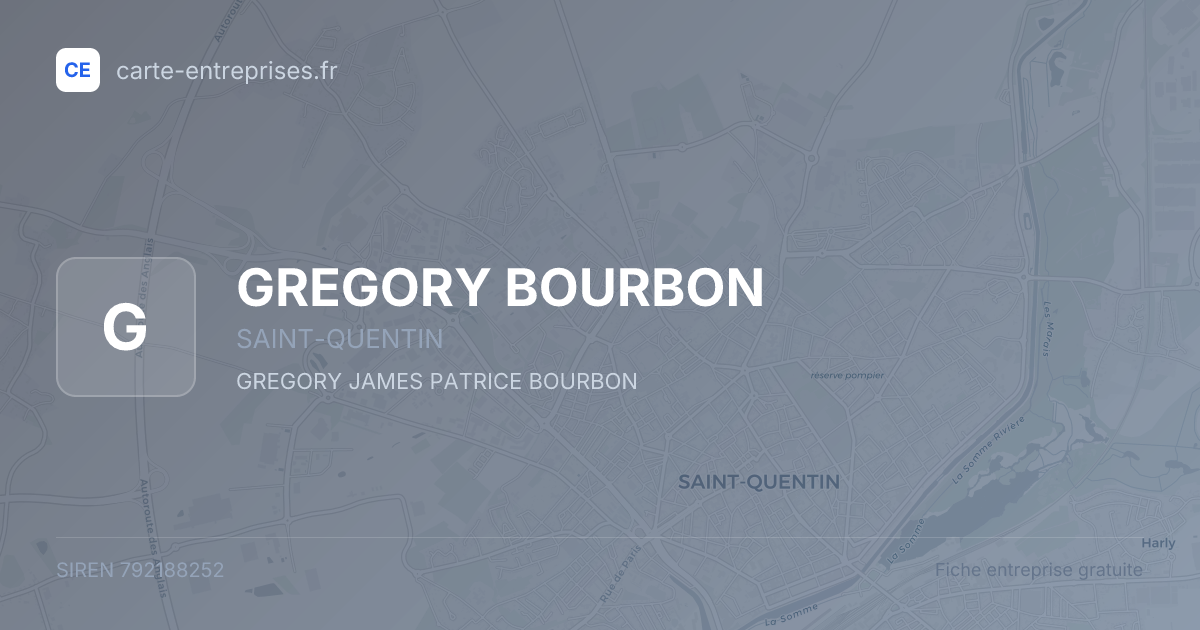 GREGORY BOURBON — 792188252 — fiche entreprise
