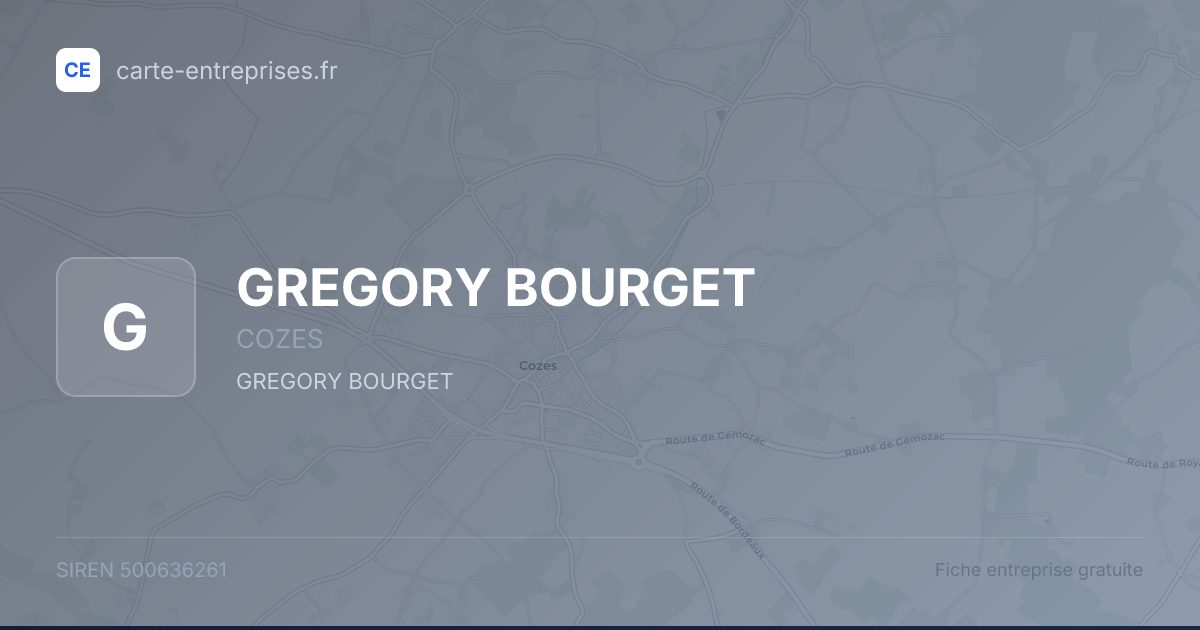 GREGORY BOURGET — 500636261 — fiche entreprise