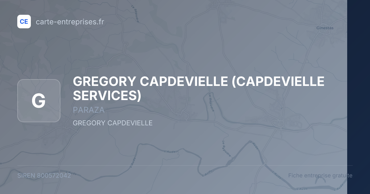 GREGORY CAPDEVIELLE (CAPDEVIELLE SERVICES) — 800572042 — fiche entreprise
